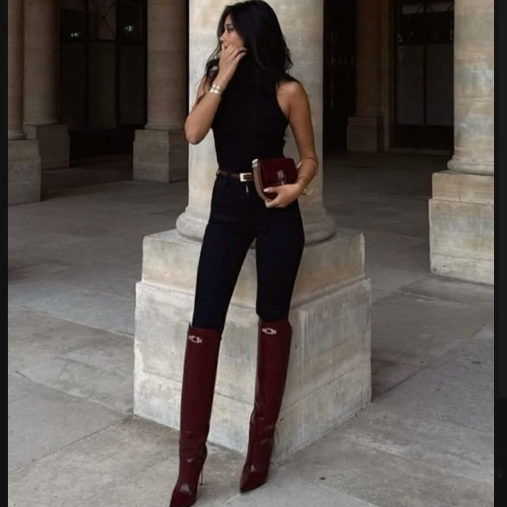 Black super high waisted skinny jeans